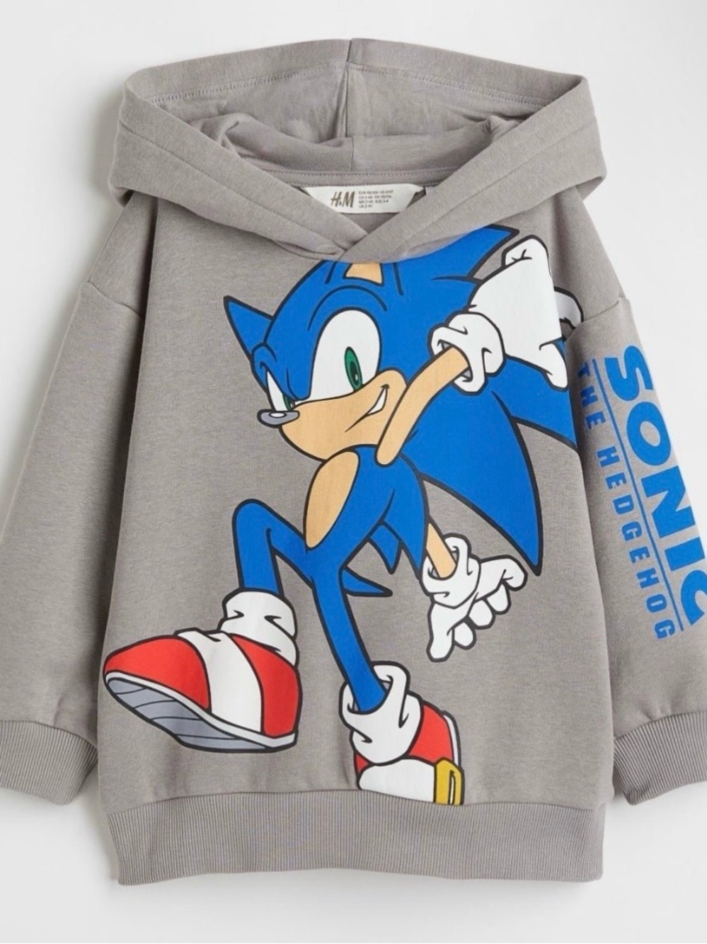 H&M Kids Sonic Hedgehog Toddler Boy Hoodie Sweatshirt Top Sweater Sz 2-4T Unisex